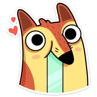 ❤️ cane, animale, cartone animato, divertente, carino, illustrazione, adesivo whatsapp sticker