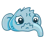 😰 грустный, слон, плачет, мультфильм, животное, эмодзи telegram sticker
