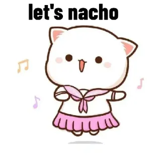 💃 let's nacho 猫, 漫画, 可愛い, ナチョス, 食べ物, しゃれ whatsapp sticker