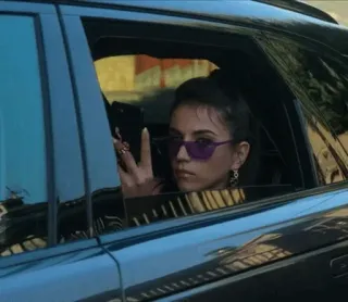 🐾 woman, sunglasses, car, driving, window, vehicle telegram sticker