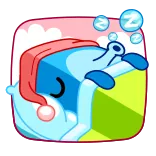 😴 ngủ, hoạt hình, khối lập phương, buồn ngủ, gối telegram sticker