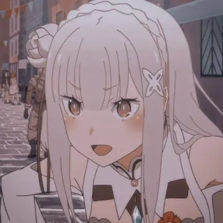 🦕 Emilia Re:Zero anime, emilia, re:zero, sticker, cartoon telegram sticker