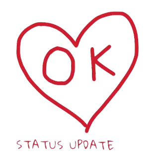 ❤ OK STATUS UPDATE coração, status, atualização, ok, gráfico, amor whatsapp sticker