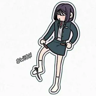 📱 SWISH ragazza, corda per saltare, uniforme scolastica, anime, cartone animato telegram sticker