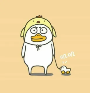 🐣 on on เป็ด, การ์ตูน, น่ารัก, ตัวละคร, สัตว์ telegram sticker