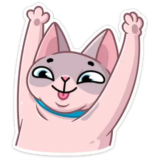 😋 gatto, adesivo, felice, carino, animale telegram sticker