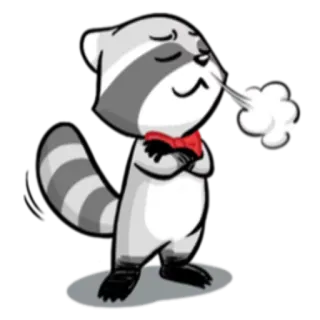 🙃 енот, мультфильм, животное, галстук-бабочка, милый, эмодзи, стикер telegram sticker