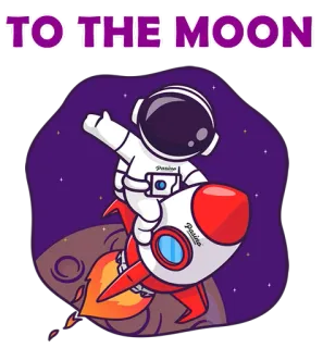 🚀 TO THE MOON astronauta, razzo, luna, spazio, stelle, viaggio telegram sticker