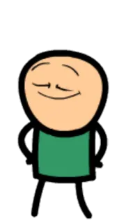 😌 Cyanide and Happiness, การ์ตูน, ตัวละคร, ยิ้มเยาะ, มีความสุข telegram sticker