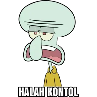 😒 Squidward Tentacles Spongebob Squarepants HALAH KONTOL Squidward, Spongebob, kartun, kesal, bahasa gaul whatsapp sticker