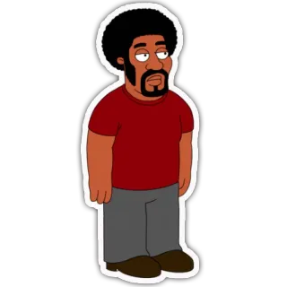 👳 Cleveland Brown Family Guy cartone animato, Cleveland Brown, Family Guy, animato, personaggio telegram sticker