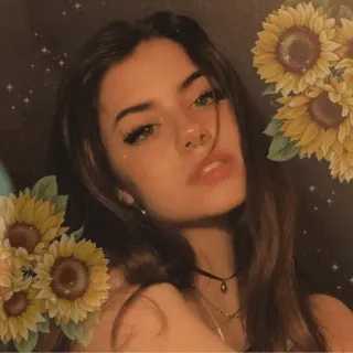 💕 vrouw, zonnebloemen, portret, meisje, schoonheid, gezicht telegram sticker