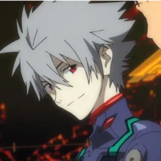 ☺️ Kaworu Nagisa Neon Genesis Evangelion アニメ, 渚カヲル, エヴァンゲリオン, マンガ, キャラクター telegram sticker