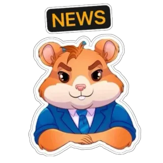 📰 NEWS hamster, news, cartoon, animal, reporter, suit telegram sticker