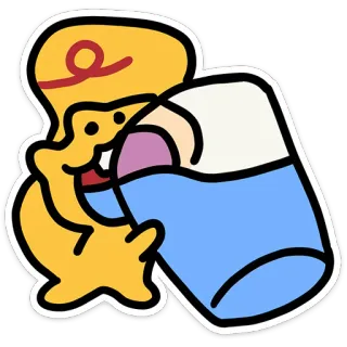 🥛 Cartoon, Illustration, Figur, Trinken, Getränk, Humorvoll telegram sticker