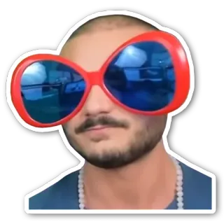 😎 Mann, Sonnenbrille, Lustig, Porträt, Sticker, Gesicht, Schnurrbart telegram sticker