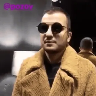 😎 @pozov mann, sonnenbrille, mantel, mode, porträt whatsapp sticker
