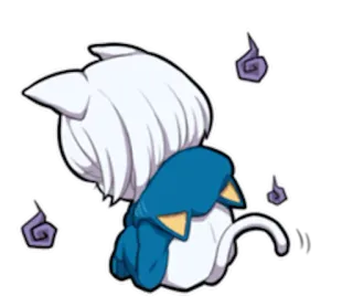 😣 mèo, ma, dễ thương, anime, linh hồn, mèo trắng, kawaii telegram sticker