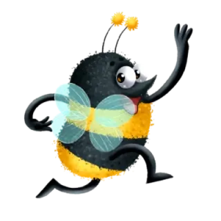 😙 пчела, мультик, насекомое, милый, желтый, крылья telegram sticker