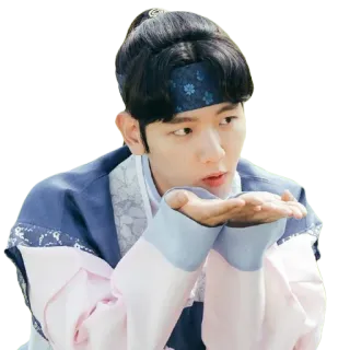 😘 homme, asiatique, coréen, vêtement traditionnel, bisou whatsapp sticker
