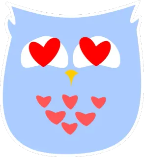 😍 coruja, corações, amor, fofo, Dia dos Namorados whatsapp sticker