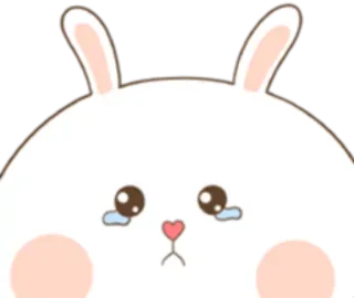 😢 süß, traurig, weinend, Hase, Tier, kawaii telegram sticker