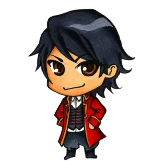 🦗 Chibi, Anime, Manga, Personaje, Dibujo animado, Abrigo rojo, Mono telegram sticker