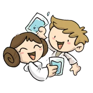 🍺 Leia Organa Star Wars prinzessin leia, star wars, cartoon, wasser, aufkleber, feier, luke skywalker telegram sticker