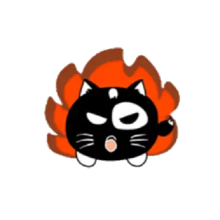 😡 gato, fuego, dibujos animados, pegatina telegram sticker