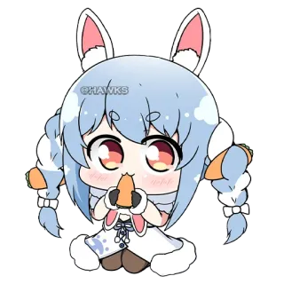 🥕 Pekora @HAWKS Anime, Coniglio, Vtuber, Kawaii, Carino, Pekora whatsapp sticker