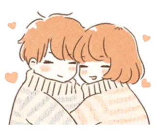 ❤ miłość, para, słodkie, kreskówka, związek, uczuć, serca telegram sticker