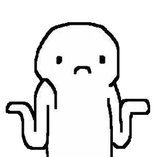 🙁 encogimiento de hombros, indiferencia, pregunta, incertidumbre, figura blanca telegram sticker