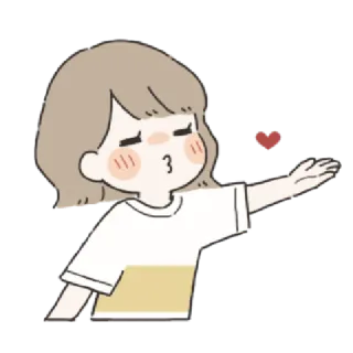 🌟 dessin animé, fille, amour, coeur, mignon, coréen, animé telegram sticker