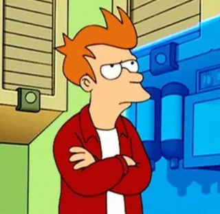 🧿 Philip J. Fry Futurama kartun, acara tv, lucu, karakter, bingung, ekspresi, Fry telegram sticker