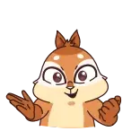 ✌ белка, животное, мультфильм, иллюстрация telegram sticker