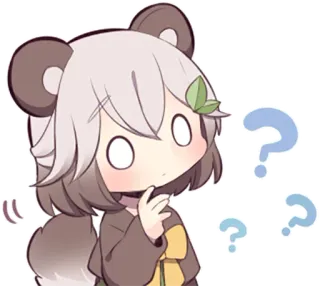 ❓ chibi, anime, question, cute, thinking, confused telegram sticker