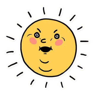 😠 Sonne, Cartoon, wütend, Gesicht, Wetter, Sommer telegram sticker