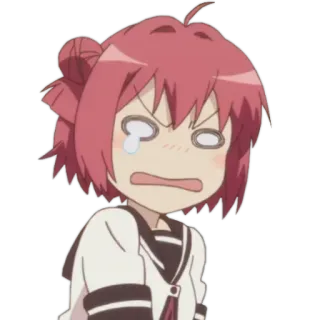 😰 anime, zły, płacząca, zirytowana, dziewczyna telegram sticker