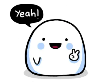 ⛄ Yeah! 만화, 귀여운, 친절한, 평화, 블롭 whatsapp sticker
