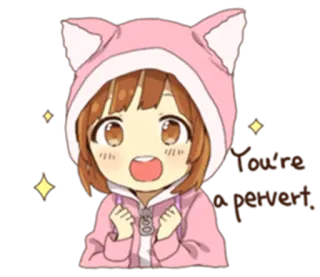😲 You're 100 percent. Anime, Mädchen, Süß, Fröhlich, Funkeln telegram sticker