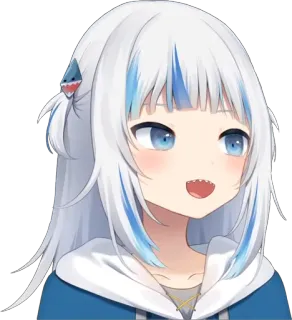 🔱 Gawr Gura อนิเมะ, VTuber, ฉลาม, Gawr Gura, น่ารัก, Hololive telegram sticker