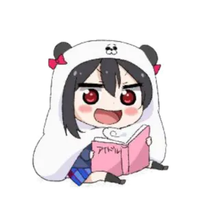 🐼 アイドル Anime, Kawaii, Ídolo, Lectura, Lindo, Chibi telegram sticker