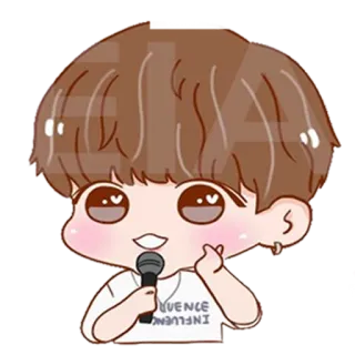 🎤 INFLUENCE Cartoon, Mikrofon, Kawaii, Sänger, Idol, Influencer, K-Pop telegram sticker