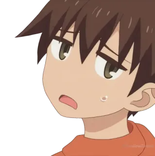😩 anime, boy, sweat, confused, cartoon whatsapp sticker