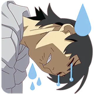 😭 动漫, 汗, 紧张, 恼火, 卡通, 表情 telegram sticker