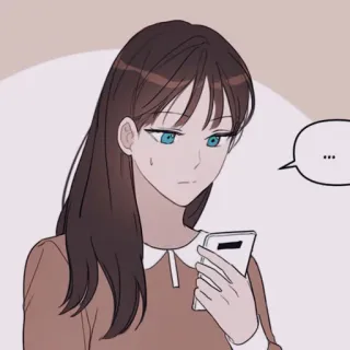 ✖️ ... cartoon, woman, phone, worried, girl telegram sticker