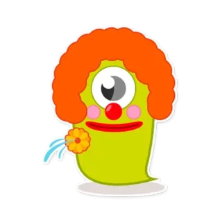 😟 小丑, 怪物, 花, 卡通, 可爱, 有趣 telegram sticker