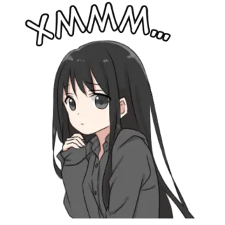 🧐 xmmm... Fille anime, Manga, Réflexion, Mignon, Autocollant telegram sticker