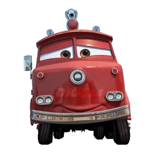 🚒 Red Cars Vermelho, Carros, Caminhão de bombeiros, Desenho animado, Disney, Pixar telegram sticker