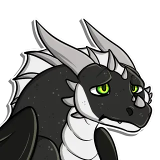 😔 dragon, dessin animé, triste, animal telegram sticker